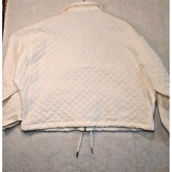 ZARA Quilted Jacket Pockets Zipper Diamond quilted jacket Boxy Layer - Picture 5 of 8